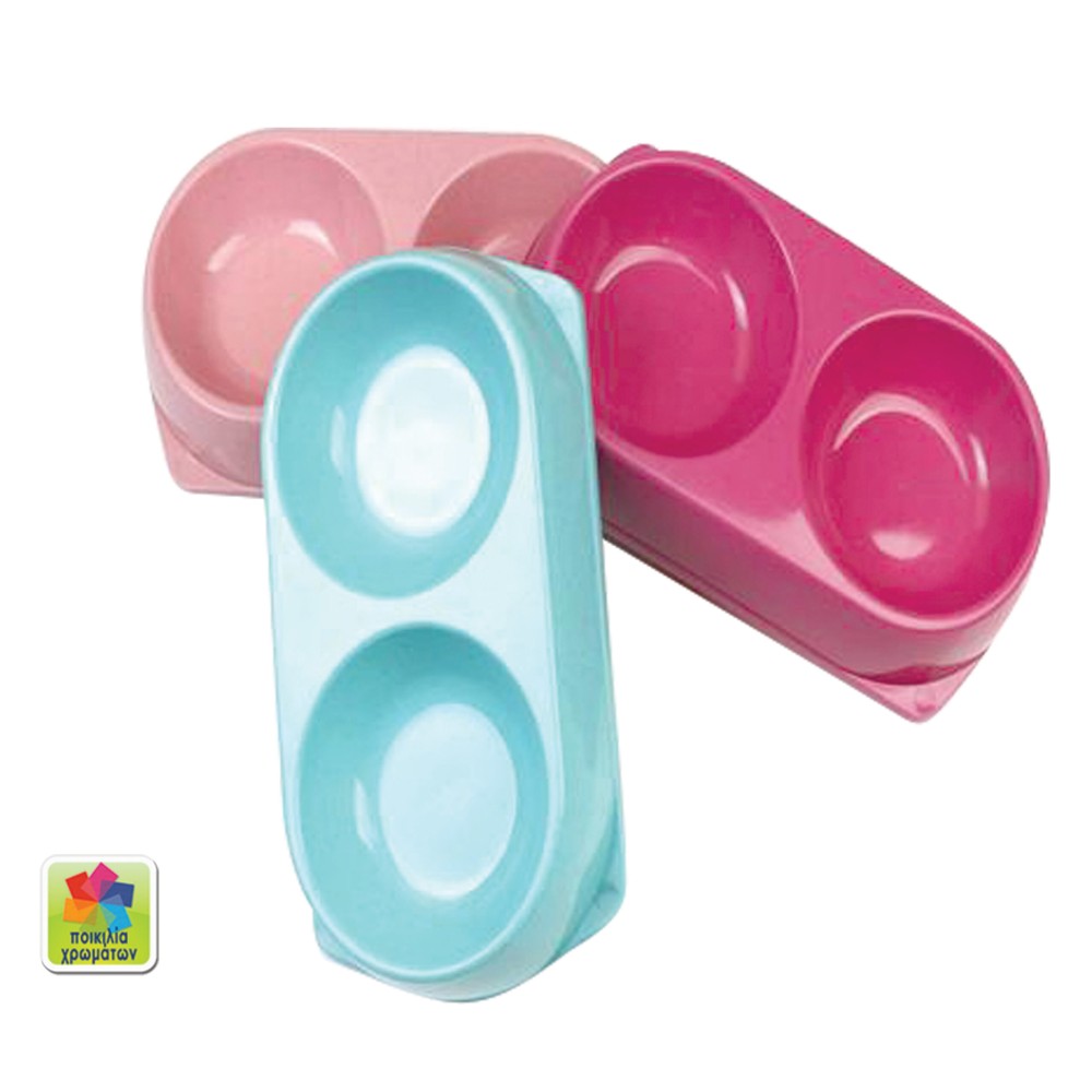 Διπλό μπόλ φαγητού σκύλου σε διάφορα χρώματα [10501608]